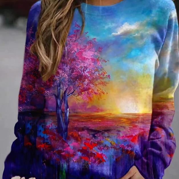 Женский лонгслив с принтом