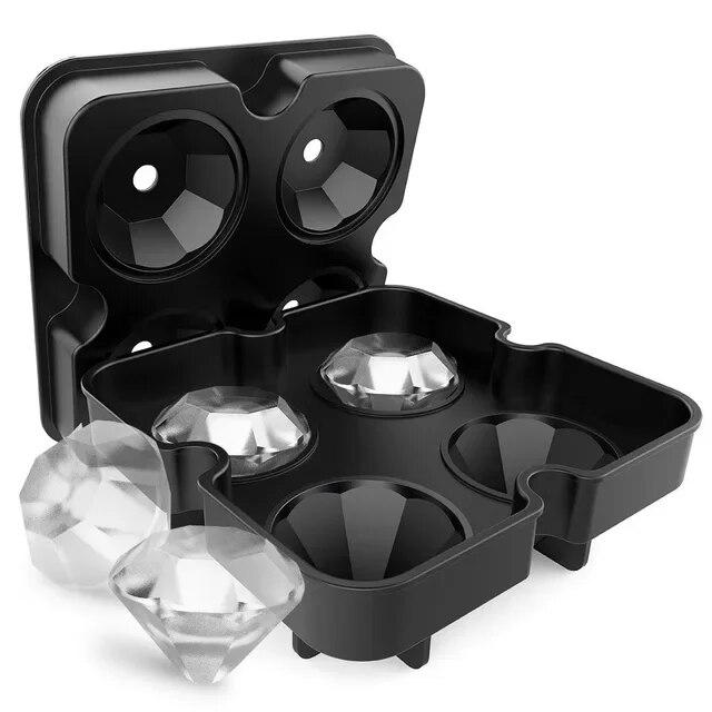 1pc Ice Cube Trays Silicone Ice Cube Molds for Freezer with Lid Reusable Whiskey Ice Mold Ball Diamond Ice Mold