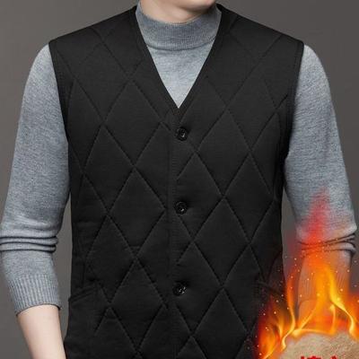Утолщенный короткий осенне-зимний новый хлопковый жилет для людей среднего и пожилого возраста, бархатный жилет, жилет большого размера