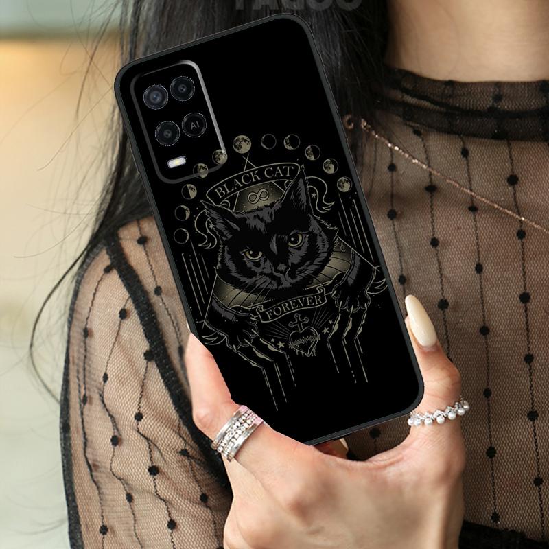 Witches Cat Moon Case For Oppo A78 A98 A18 A38 A58 A60 A80 A40 A96 A76 A16 A94 A74 A54 A15 A17 A57 A77 A5 Pro