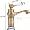 Ретро латунный смеситель для раковины Подходит для дома, кухни, медный, с ручкой для холодной воды, полезный аксессуар для мытья в ванной, товары для дома