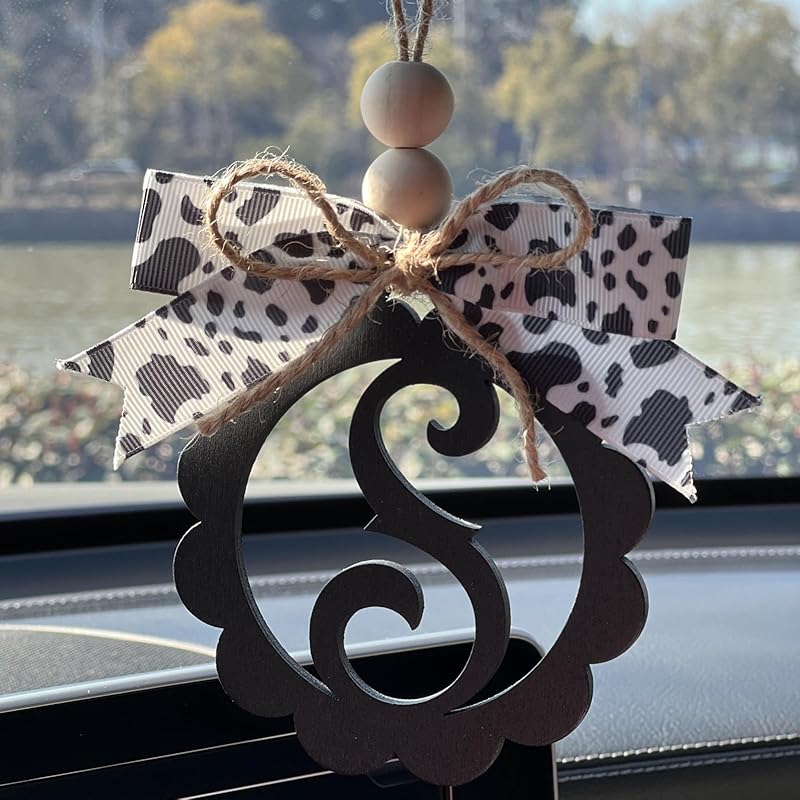 Wooden Car Charms for Rear View Mirror, Leopard Car Mirror Hanging Accessories, Personalized Car Accessories Cheetah Print, Interior Aesthetic