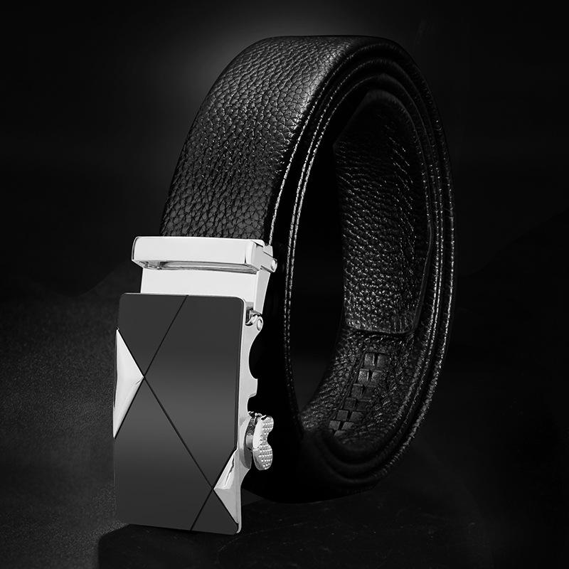 Первый слой коровьей кожи Автоматическая пряжка для нового мужского ремня Повседневный деловой Простой и универсальный Ремень для брюк для мужчин среднего и молодого возраста