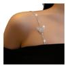 1 Pc Rhinestone Shoulder Strap Silver Rhinestone Bra Shoulder Chain Jewelry Adjustable Underwear Strap for Festival Rave Bridal Wedding Dress