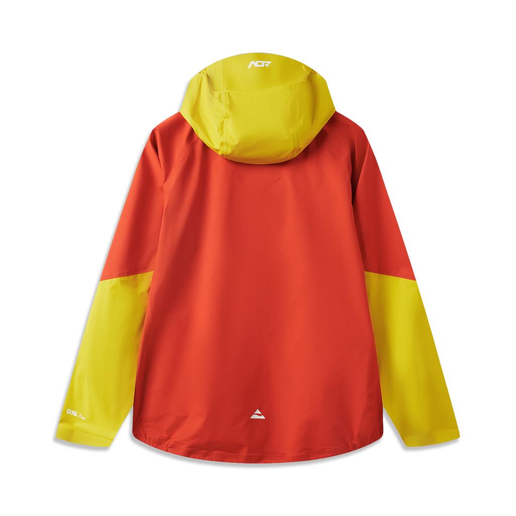 Li Ning Running Series Hooded Waterproof Breathable Quick-Dry Reflective Print Outdoor Running Trail Running Jacket Unisex Jacket Red Yellow ACFV005-4