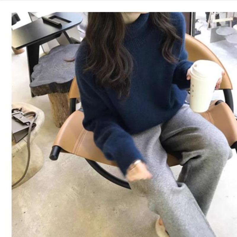 Модные пуловеры, вязаные водолазки, свитера для женщин, осень и зима, кашемир, однотонный, свободный, повседневный свитер, женские элегантные, мягкие, теплые, трикотажные джемперы 25466