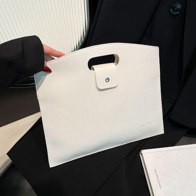 Office Worker Handbag Book Bag Portable Large Capacity Simple Korean Version Commuter Bag Women 2025 Solid Color Women's Bag Tide