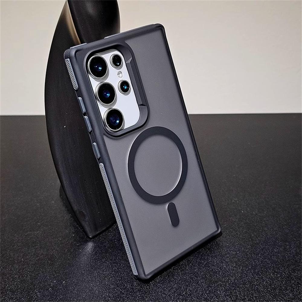 Luxury Thin Matte PC For Magsafe Magnetic Phone Case For Samsung Galaxy S25 S23 S24 Plus S22 Ultra Wireless Charge Protect Cover