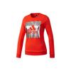Logo Print Plain Crewneck Sweatshirt Women Tops Orange BS3241