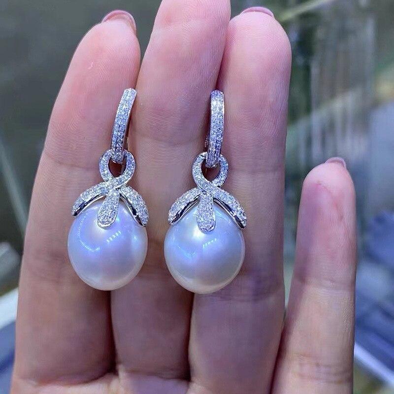 MeiBaPJ натуральный пресноводный жемчуг модные классические серьги-капли с цветком из настоящего стерлингового серебра 925 пробы изысканные очаровательные ювелирные изделия для женщин