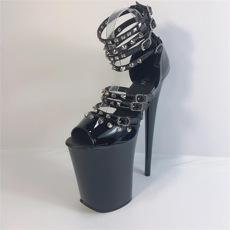 Spiked black sandals women's 2025 new fashion summer fashion high heels stiletto women's sandals fairy style