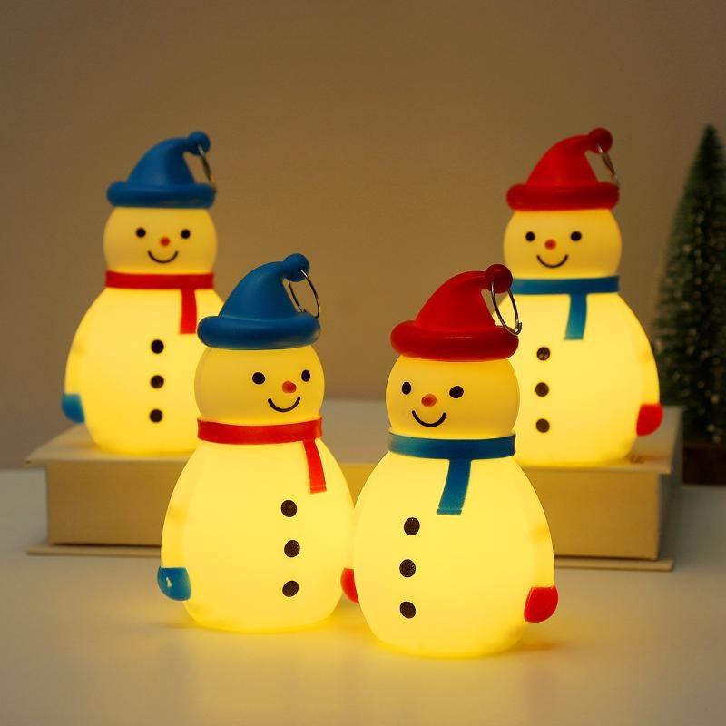 Christmas Decorations Children's Portable Small Night Light LED Emitting Snowman Christmas Decoration Props