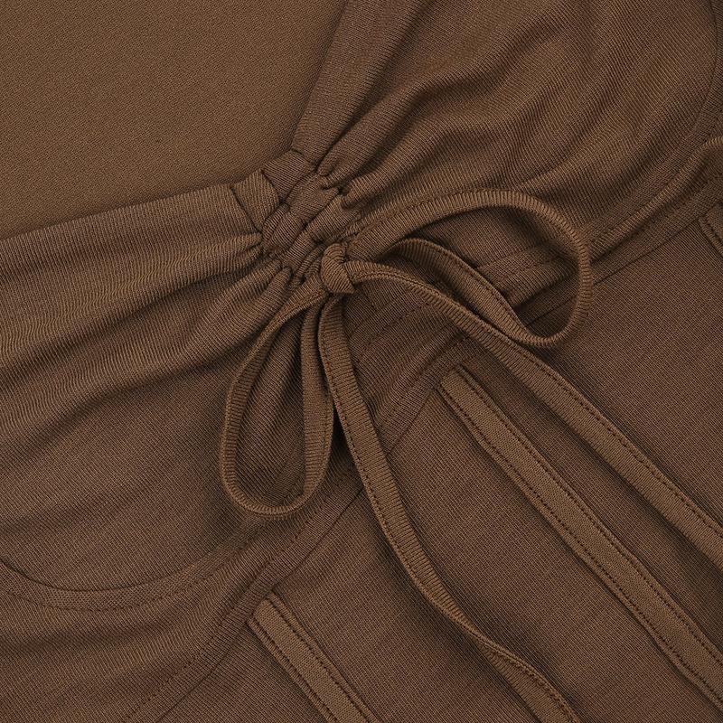 Женская футболка с завязками, узкие расклешенные топы с длинными рукавами, винтажная женская футболка с v-образным вырезом, повседневная одежда