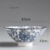 Сине-белая коническая чайная чашка - расписанная вручную керамическая чаша для сакэ/чая, антикварный фарфоровый чайный сервиз Gongfu, столовая посуда двойного назначения