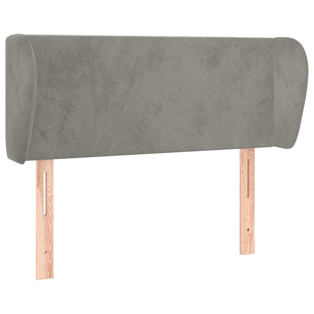 vidaXL Kopfteil mit Ohren Hellgrau 83x23x78/88 cm Samt