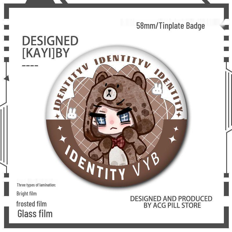 Identity V Q Version Fanmade Badges: Antique Dealer, Fisherman, Emblems, Embalmer, Prisoner, Perfumer, Laser Grains.