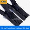 YKK №. 5 нейлоновых молний для карманов брюк с длинным бегунком без фиксатора - Идеально для официальной одежды и багажа.