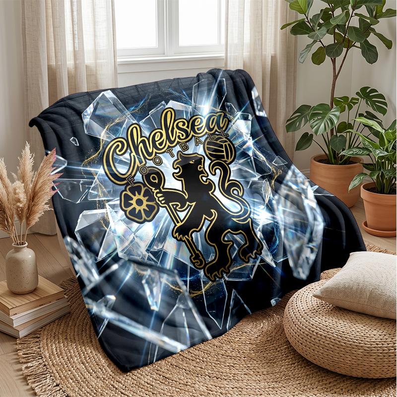 Chelsea FC Theme blanket Soft Flannel Blanket Plush Throw Blanket Cozy Sofa Bed Blanket for Home Decor