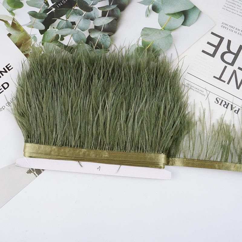 8-10Cm Ostrich Feather Wedding Dress Diy Performance Clothing Accessories Feather Tassel Including Webbing