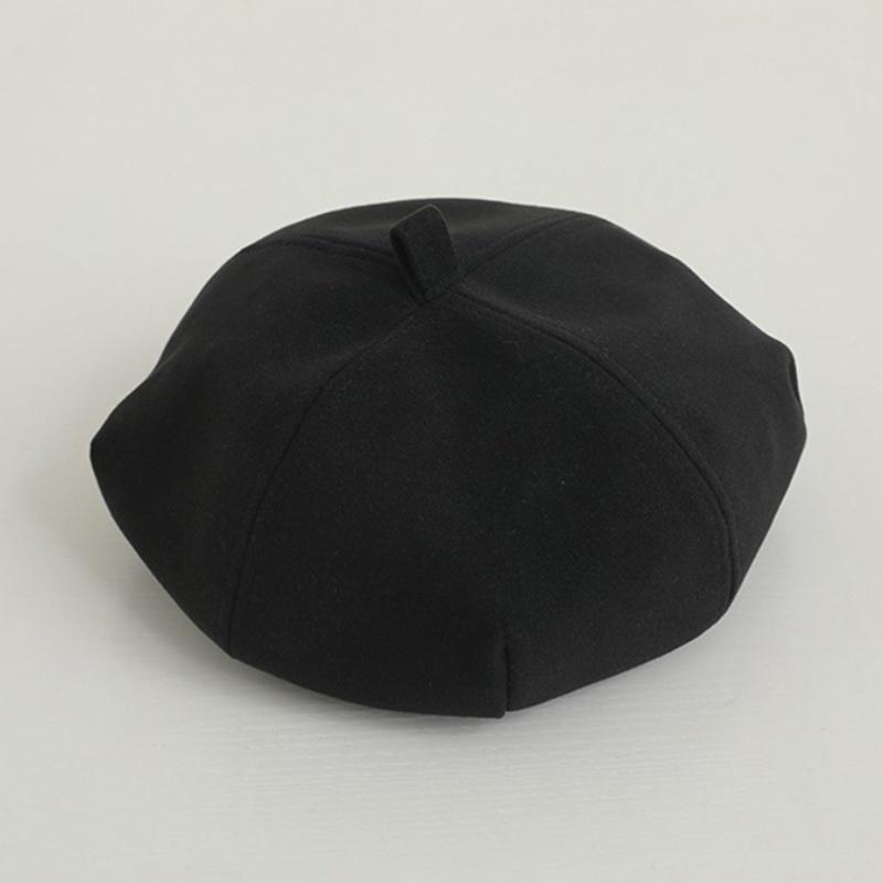 Берет для девочки, Детская шерстяная шляпа художника, Восьмиугольная шляпа, Однотонная детская шляпа