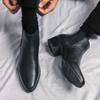 Модные классические мужские ботинки класса люкс на высоком каблуке, модная обувь для отдыха в стиле челси, кожаные ботильоны в британском стиле, повседневные модные ботинки