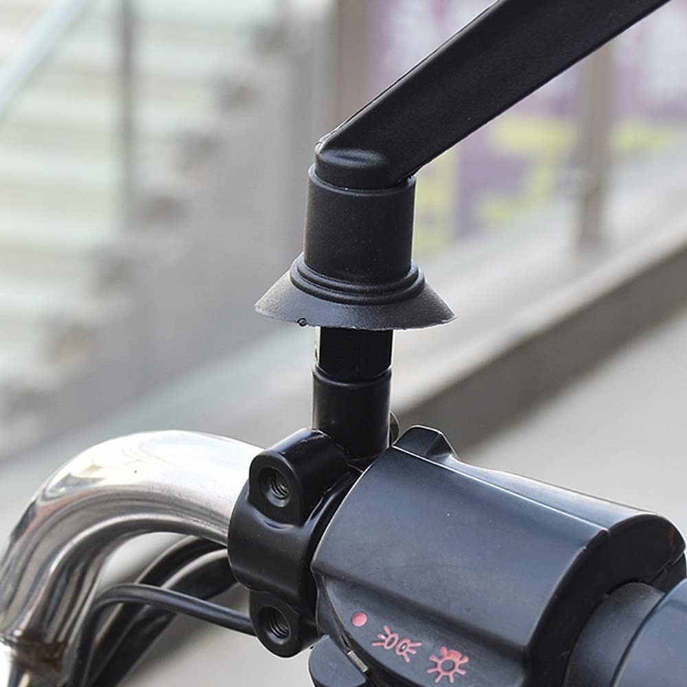 YFFSFDC Держатель зеркала на ручку велосипеда 22 мм Универсальный держатель-адаптер Зажим Не требуется сверление Набор из 2 шт. (Черная 8 мм положительная резьба)