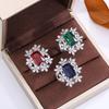 Brilliant Luxury Emerald Color Treasure Ring for Women Ins High End Temperament Versatile Niche Design