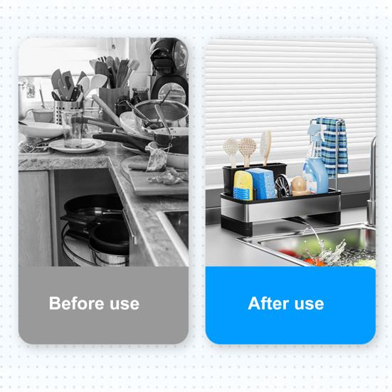 Держатель для губки из нержавеющей стали, стойка для раковины, большая вместимость, устойчивый к ржавчине, самодренажный, многофункциональная кухонная полка для хранения