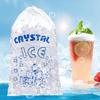 50Pcs Ice Bag Drawstring Clear Printed Heavy-Duty Large Capacity Multi-Use Transparent Ice Cube Holder Home Supplies