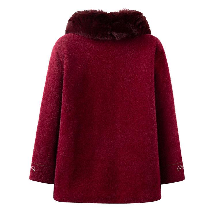 Бабушка Осень Короткая куртка Модная Богатая леди Весна и Осень Плюс Шерстяное пальто Пожилая женщина Мать Осенне-зимняя одежда