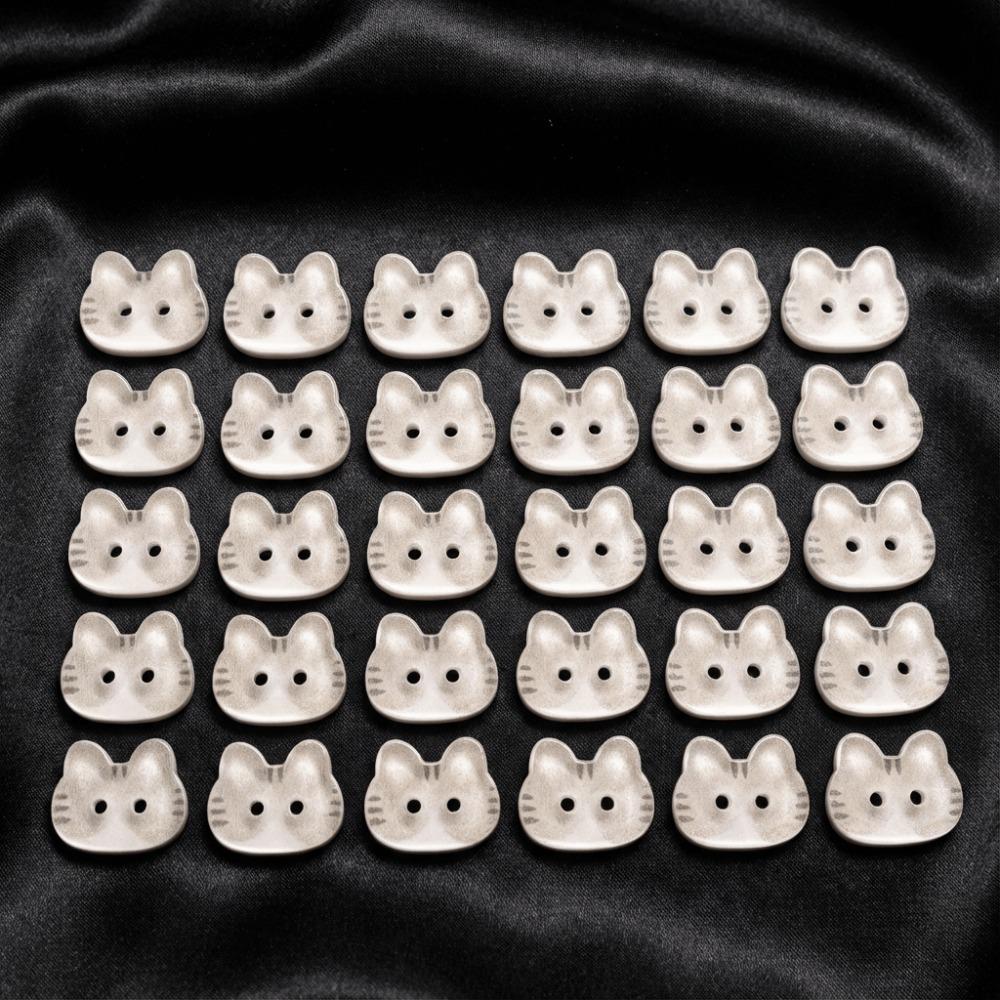 30pcs 12mm Kitty Buttons Creative Ginger Cat Buttons Calico Cat Buttons  Clothes Accessories
