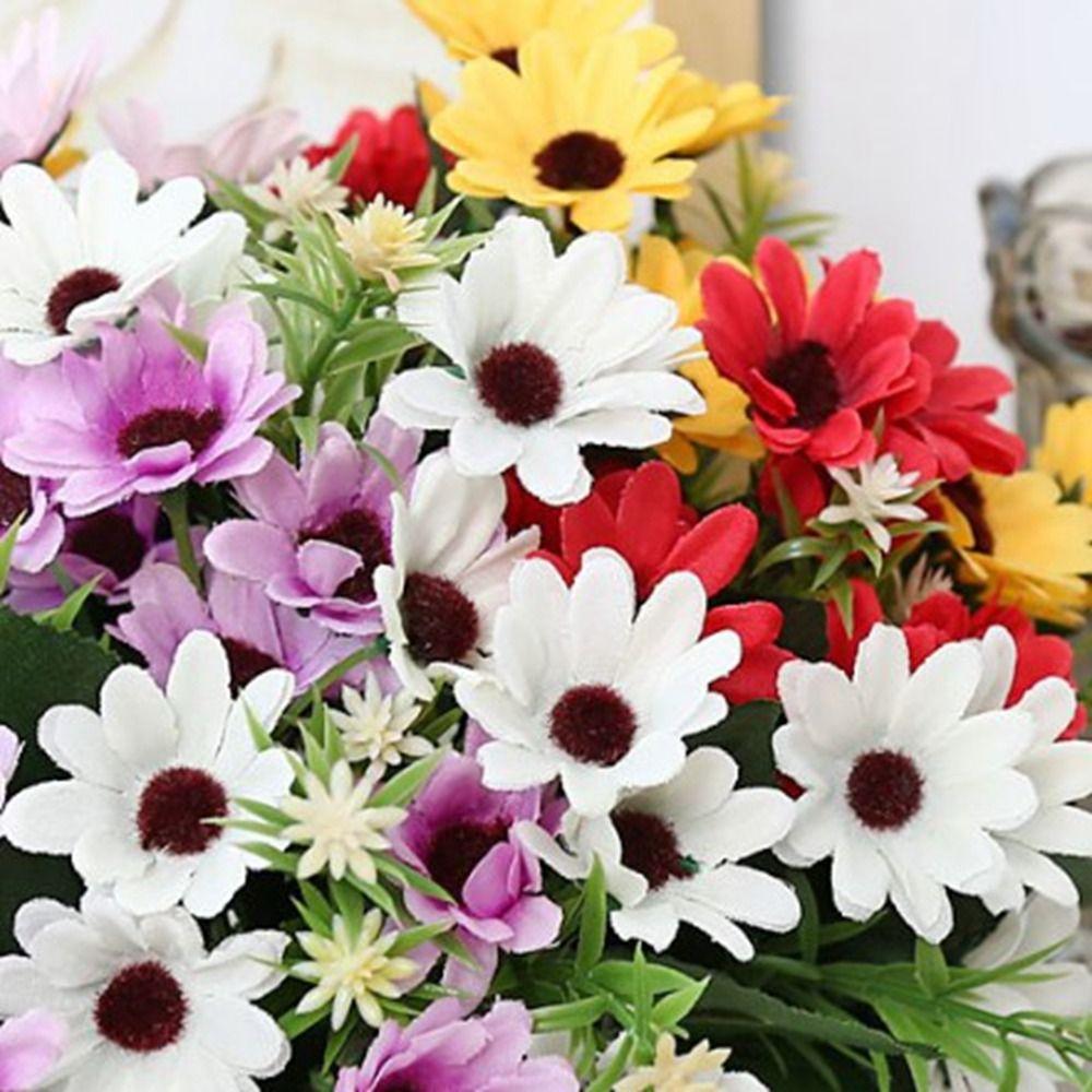 15 Heads Simulated Decorative Daisies Multicolors Chrysanthemum False Flower  Home Decoration