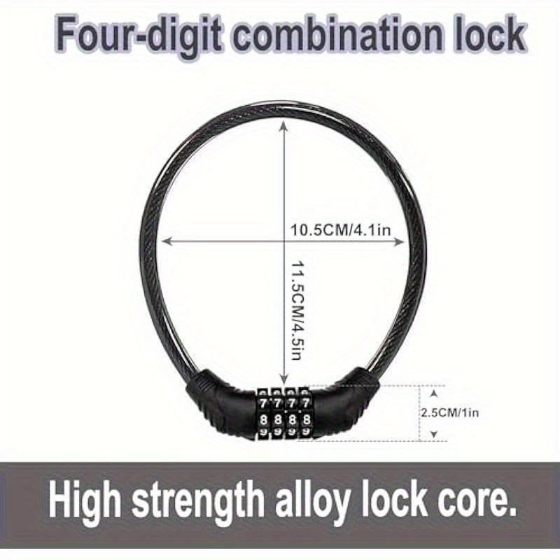 1 шт. Сверхпрочный противоугонный велосипедный цепной трос, портативный кодовый велосипедный замок с 4-значным перенастраиваемым кодом, подходит для велосипедов -16 дюймов