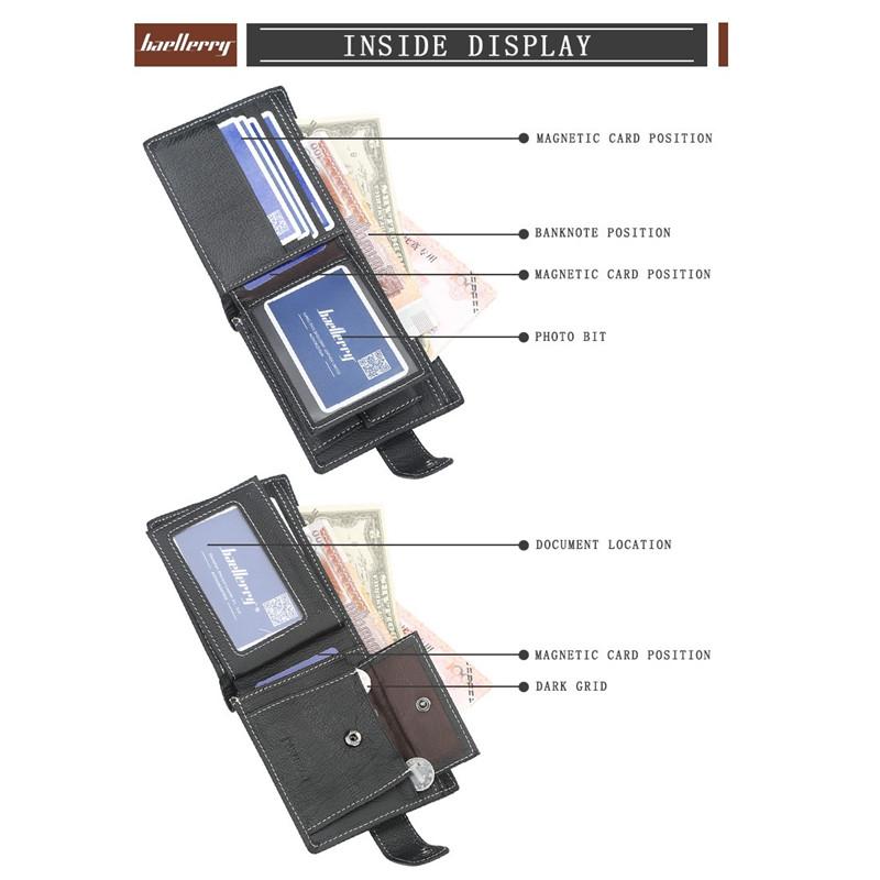 Baellerry Мужской держатель для карт Hasp, деловой дизайн, кошелек из натуральной кожи, кошелек