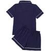 Women’s Sleeping Suits Rayon Short Sleeves Pajamas Button Up Piped Shirt and Shorts 2 Pieces Set Summer Home Night Sleep Casual Lounge Wear