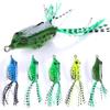Topwater Frogs Bass Fishing Hollow Body Frog Lure with Weedless Hooks