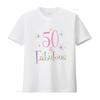 50 и Прекрасна Милая Футболка на 50-летие винтажная Стиранная Универсальный Топ Для Повседневной Носки Мягкий Удобный с принтом Повседневный