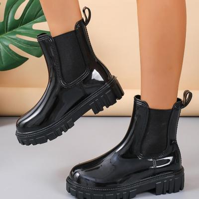 Обувь для женщин 2024 года, новые женские ботинки без застежек, модные однотонные повседневные ботинки, женская горячая распродажа, резиновые сапоги на платформе с круглым носком Zapatos