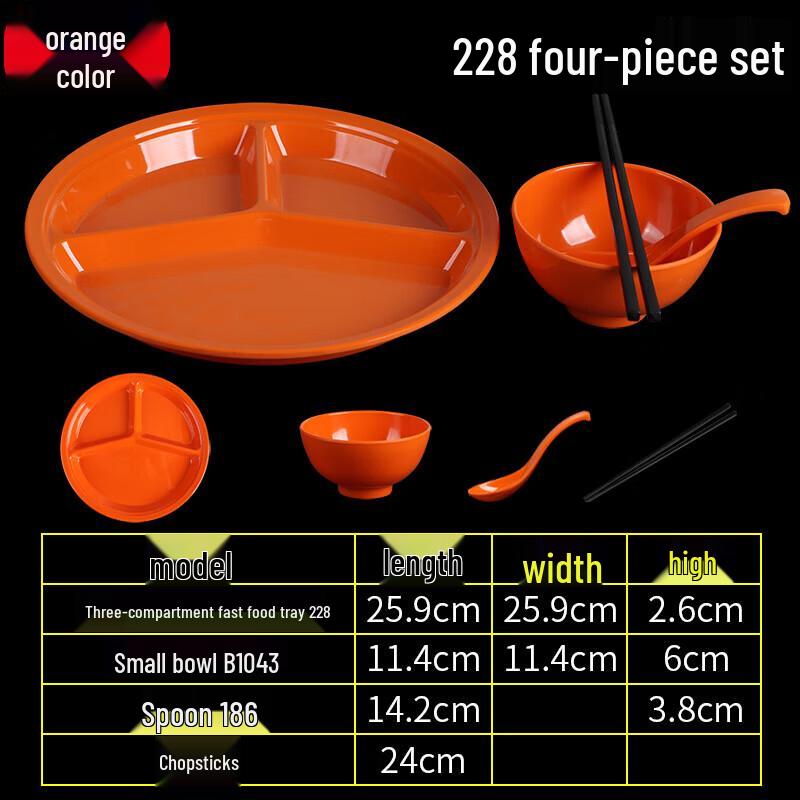 Colorful Melamine Divided Canteen Tray