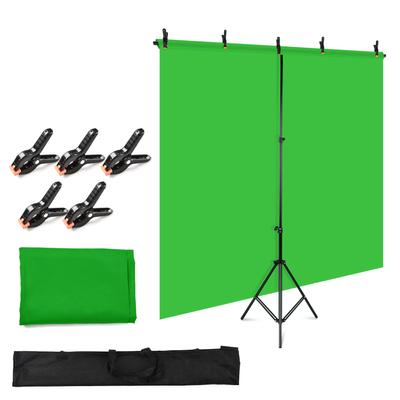 Комплект для фотосъемки однотонного фона 5x7 футов с Т-образным фоном 5x7 футов, регулируемая подставка с 5 пружинами
