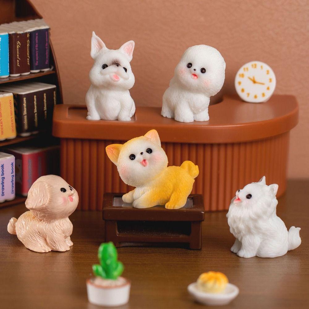 Mini Cute Puppy Statue Cartoon Cartoon Dog Gift Miniature Dog Figurine