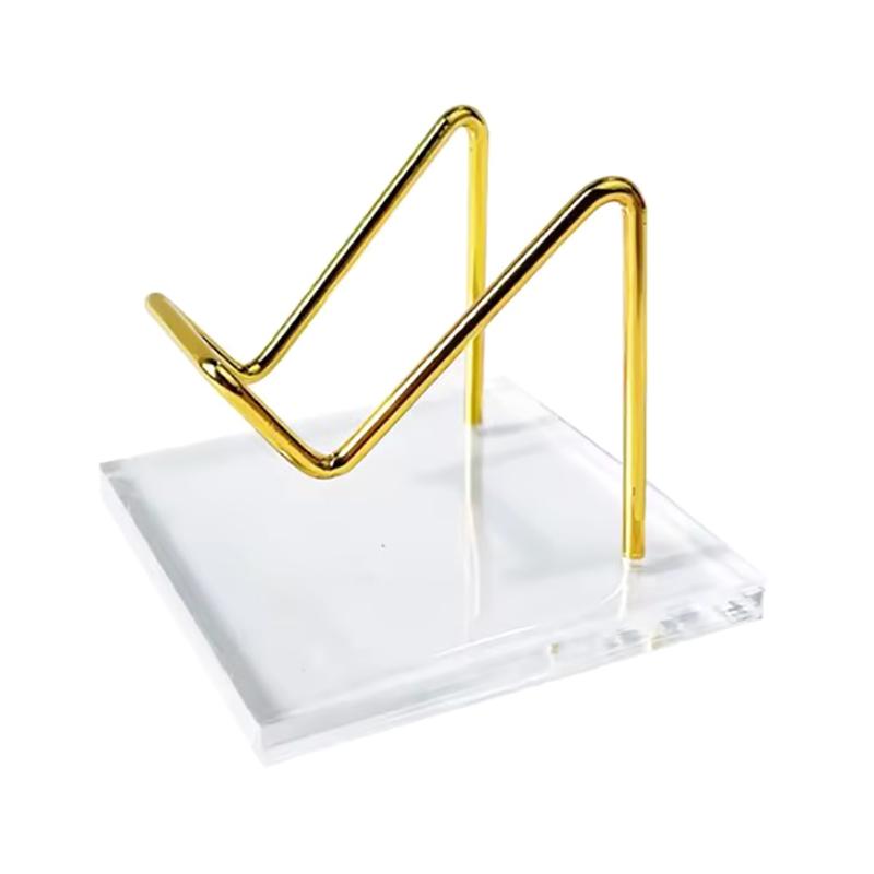 Металлическая минеральная подставка с акриловым основанием для ювелирной подставки, каменной полки