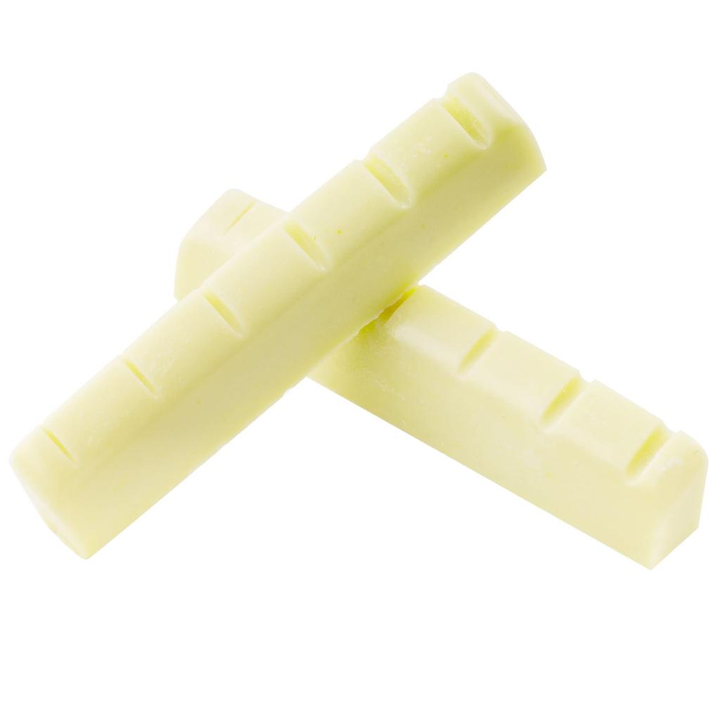 Musiclily Pro Urea Resin Plastic 43 мм струнный рифленый верхний порожек Gibson Type для 6-струнной гитары Les Flat Ivory of Paul/Acoustic Bottom, (Набор 2)