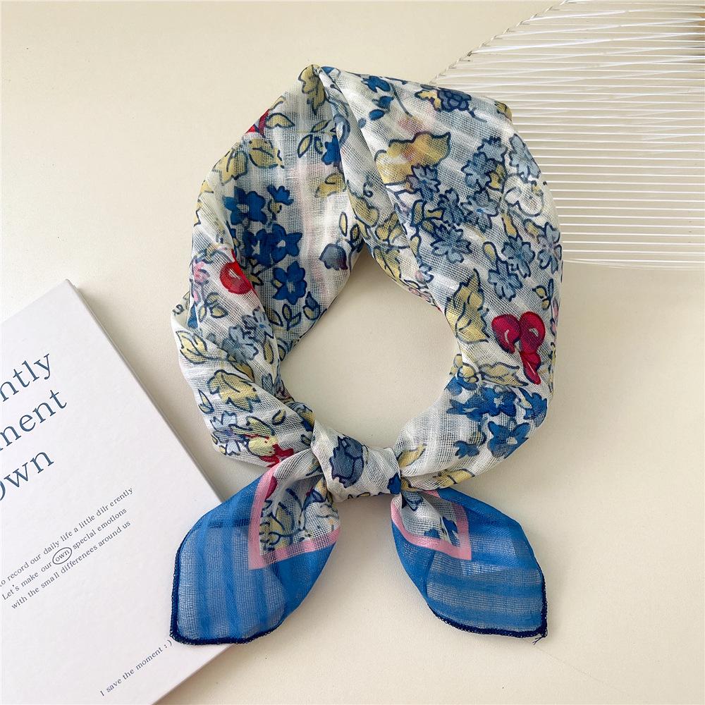 Маленький квадратный шарф из хлопка и льна, шелковый шарф, женский, весна и осень, новый стиль, художественный и универсальный, модный, темпераментный шарф-повязка на голову