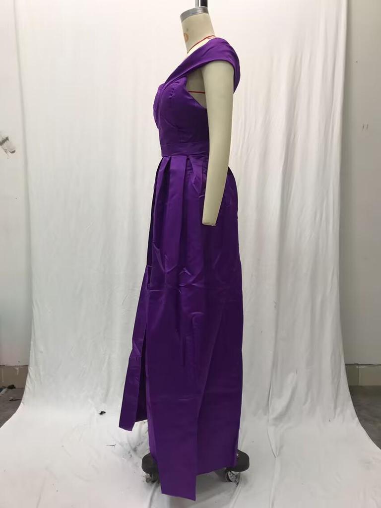 Women's 2025 Summer Satin Deep V-neck Evening Dress - Multi-color European & American Style