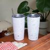 Qiwei Baby Pink Bunny & Floral Insulated Straw Bottle