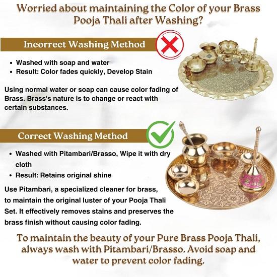 Латунные предметы для пуджи, набор из 8 предметов для пуджи, традиционные предметы для ритуалов и церемоний, тали, 22,86 см