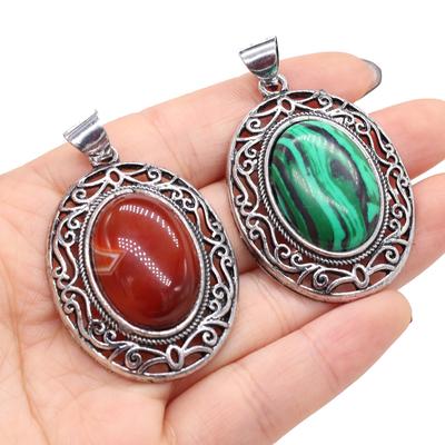 Кулон из натурального камня в форме яйца, полудрагоценный кружевной кулон для изготовления ювелирных изделий, ожерелье, браслет, аксессуар