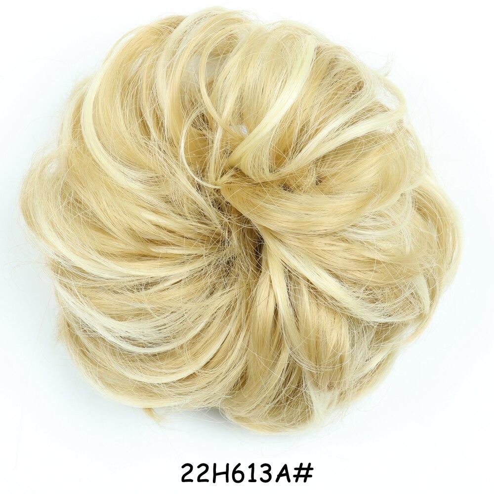 MISS WIG Women Messy Chignon Donut Hair Bun Fake Hair Elastic Chignon Synthetic Fiber Hairpiece Gray Black Brown Color