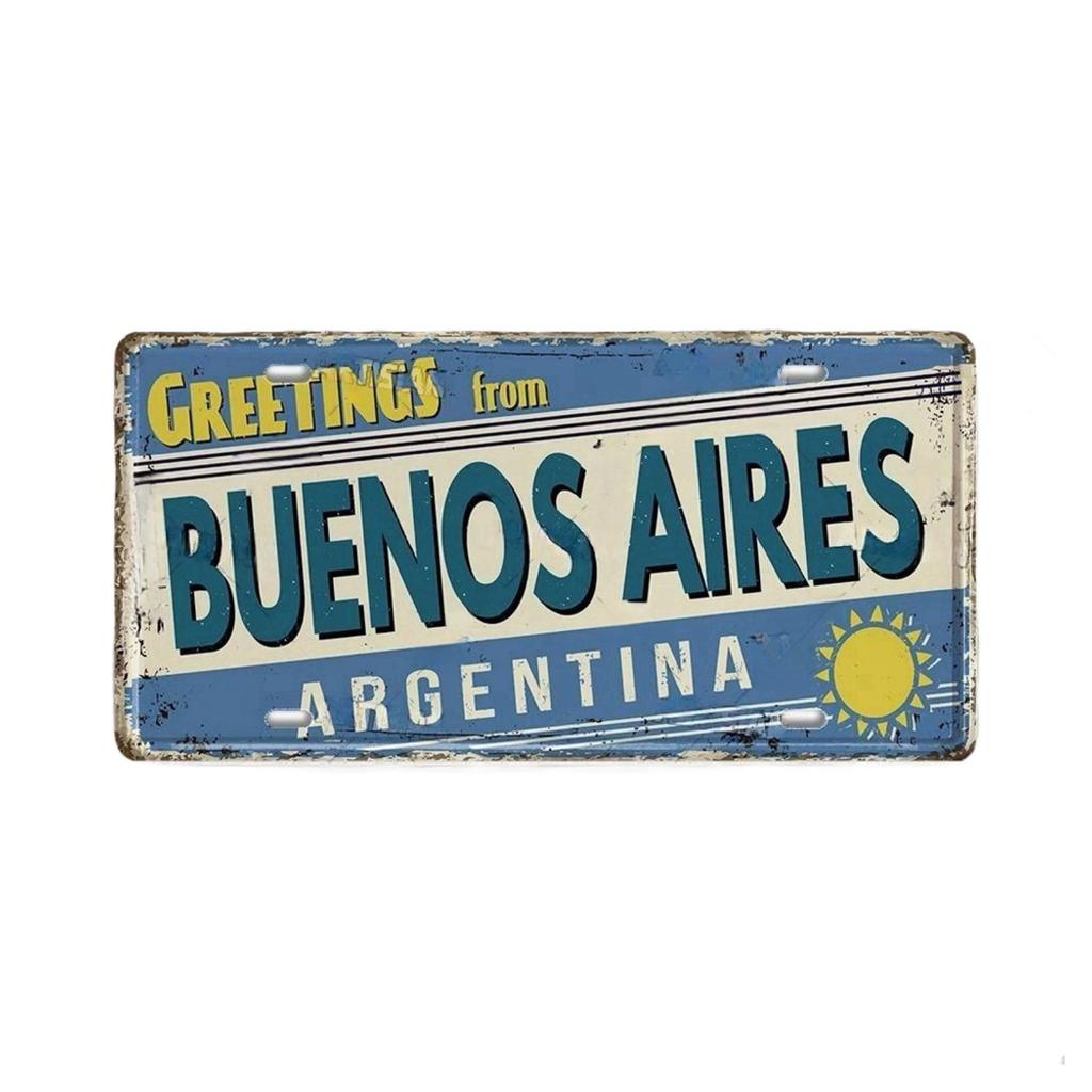 Chile Argentina Ecuador Colombia License Plate Landmark Metal Sign City State Decorative Car Plate Garage Club Bar Wall Decor